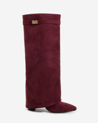 Hohe Stiefel aus Veloursleder Lavista – Bordeaux