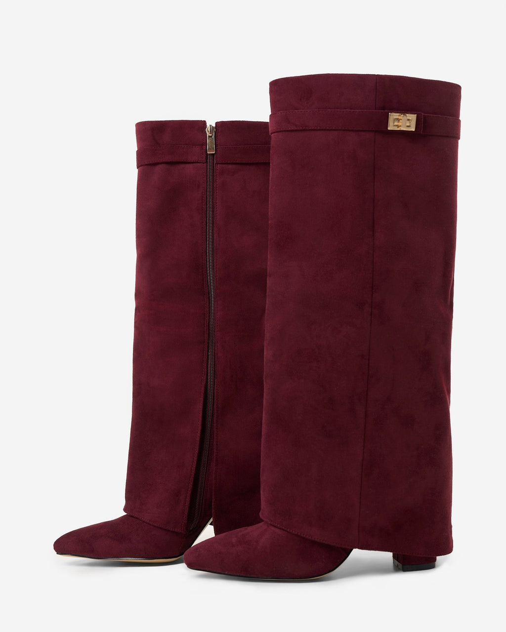 Hohe Stiefel aus Veloursleder Lavista – Bordeaux