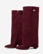 Hohe Stiefel aus Veloursleder Lavista – Bordeaux