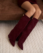 Hohe Stiefel aus Veloursleder Lavista – Bordeaux