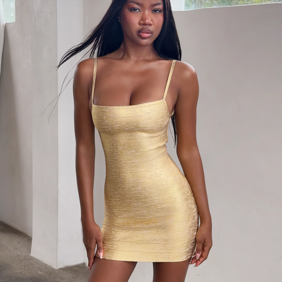 Mini Dress with Gold Bandages