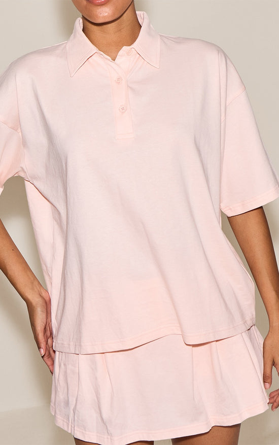 Ensemble polo décontracté rose poudré