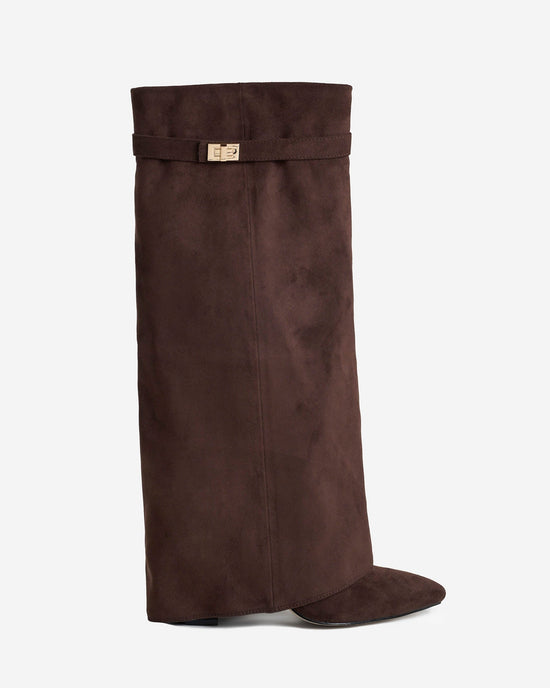 Bottes en daim Lavista hauteur genou - Marron