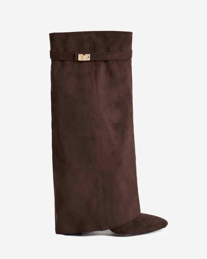 Bottes en daim Lavista hauteur genou - Marron