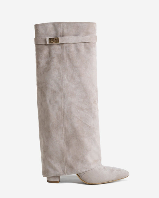 Bottes en daim Lavista hauteur genou - Taupe