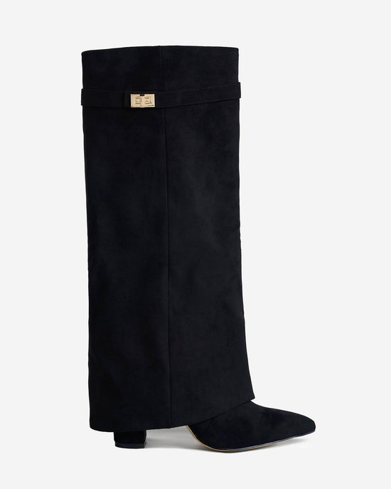 Bottes en daim Lavista hauteur genou - Noir