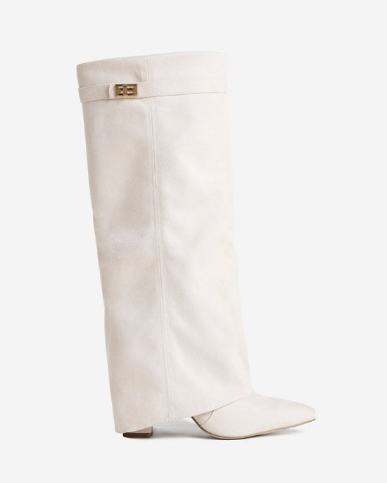Bottes hautes en daim Lavista - Crème