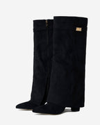 Bottes en daim Lavista hauteur genou - Noir