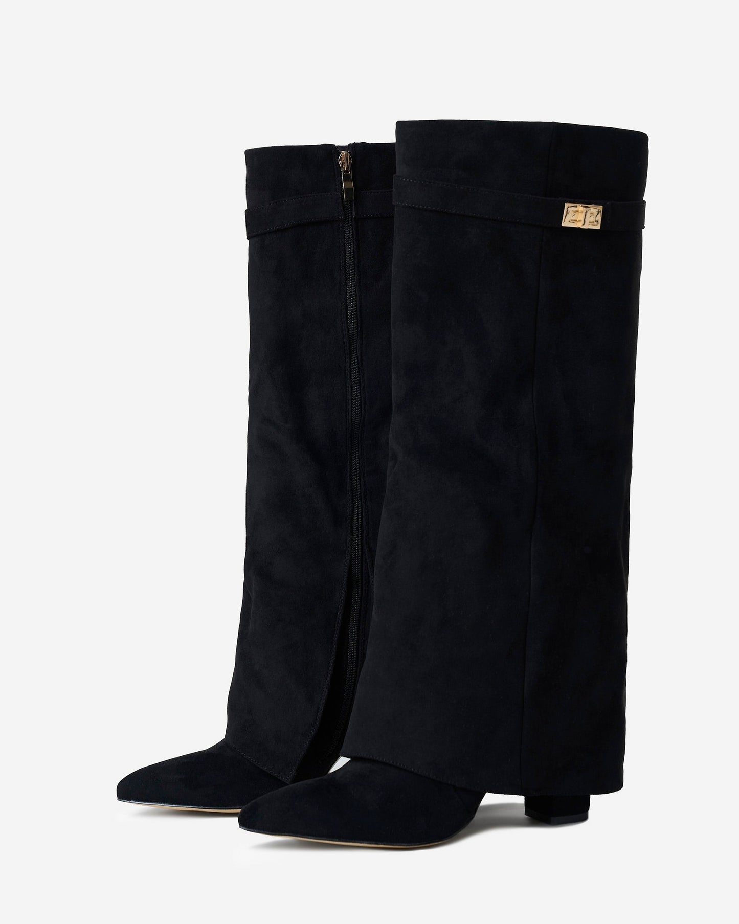 Bottes en daim Lavista hauteur genou - Noir