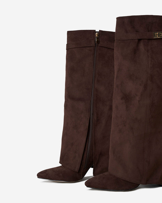 Bottes en daim Lavista hauteur genou - Marron