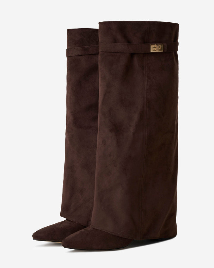 Bottes en daim Lavista hauteur genou - Marron