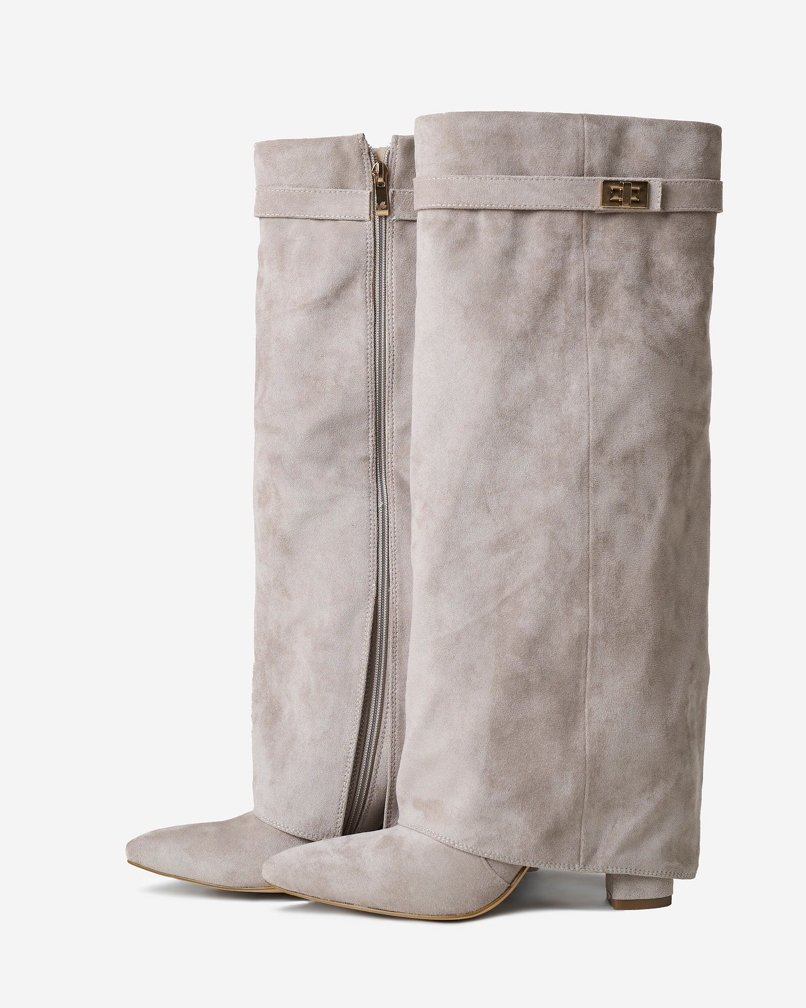 Bottes en daim Lavista hauteur genou - Taupe