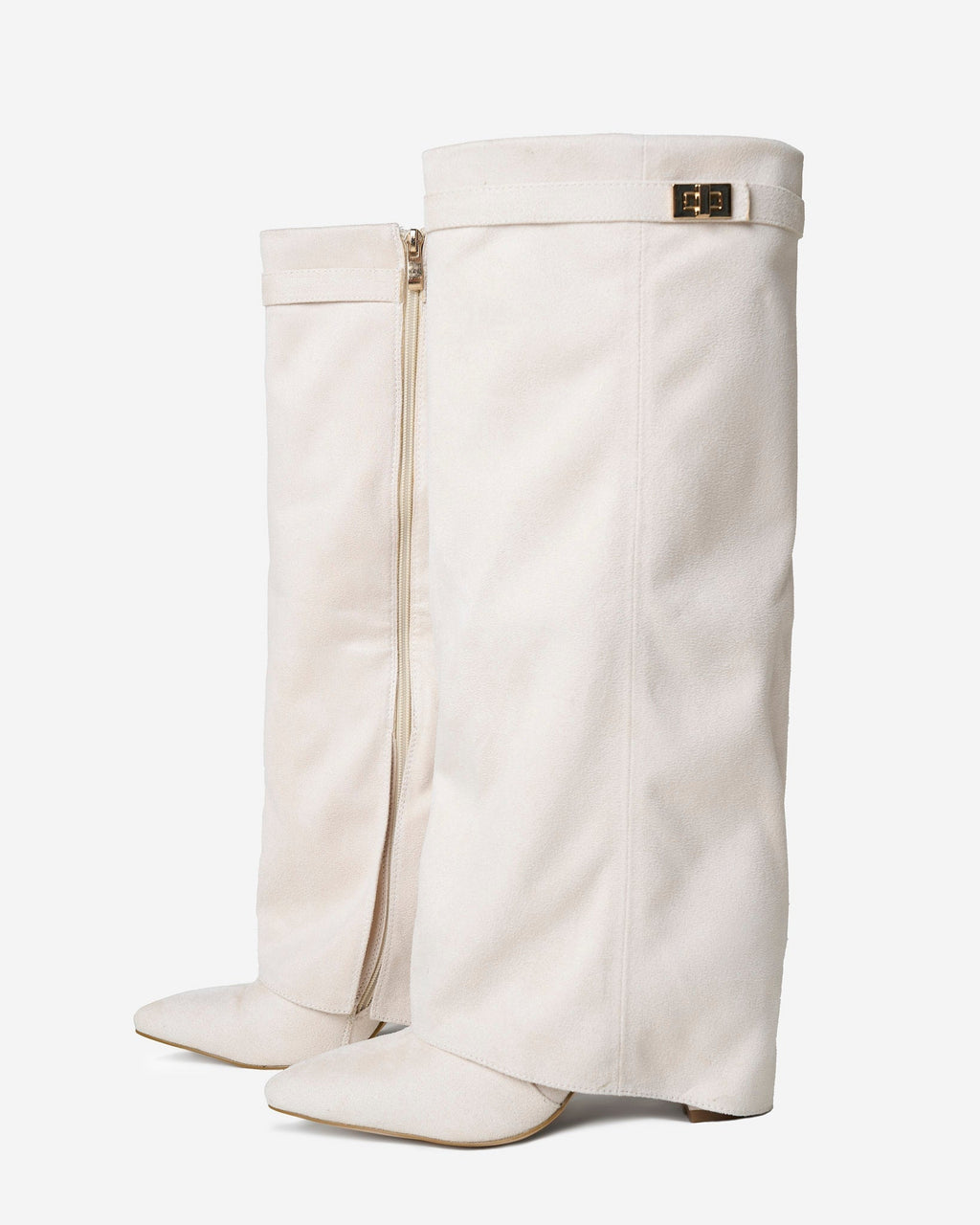 Bottes hautes en daim Lavista - Crème