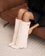 Bottes hautes en daim Lavista - Crème