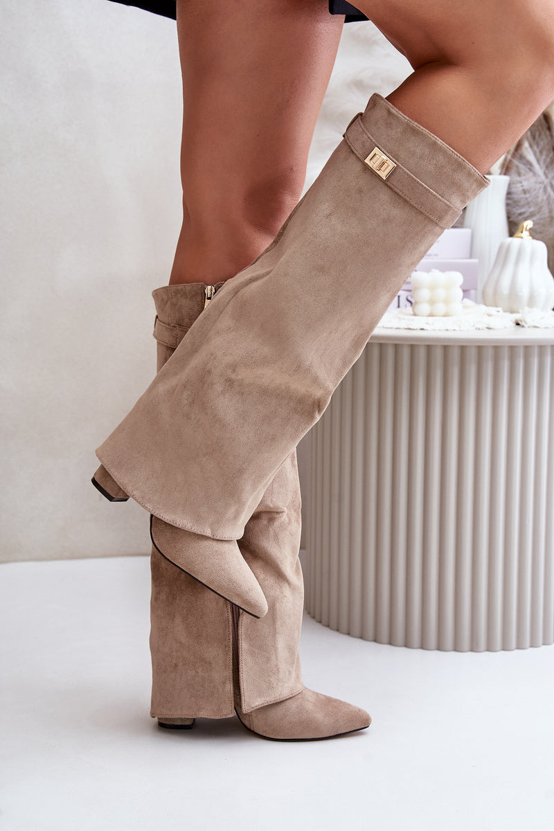 Bottes en suède Lavista hauteur genou - Beige