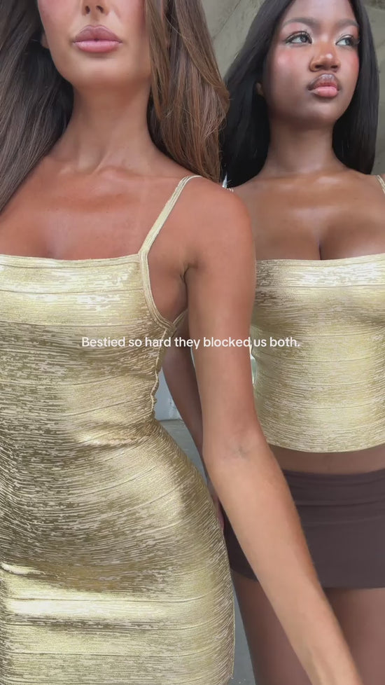 Mini Dress with Gold Bandages